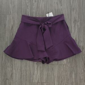 NWT M Zara Purple Skort Shorts Skirt